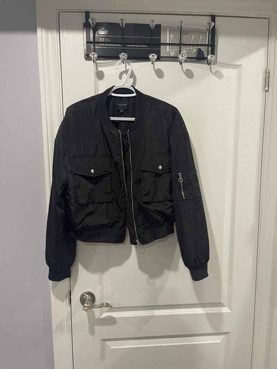 Love Tree Black Bomber Jacket
