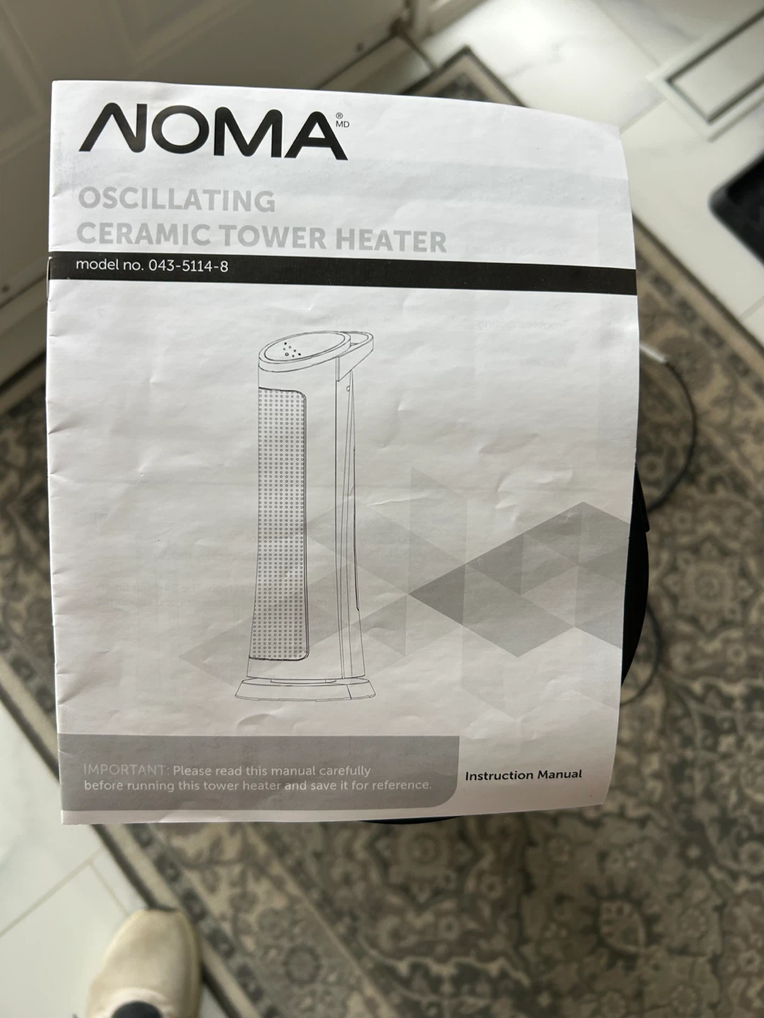 NOMA Oscillating Ceramic Tower Heater - photo 5