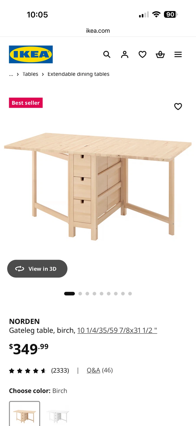 IKEA NORDEN Gateleg Table, Birch