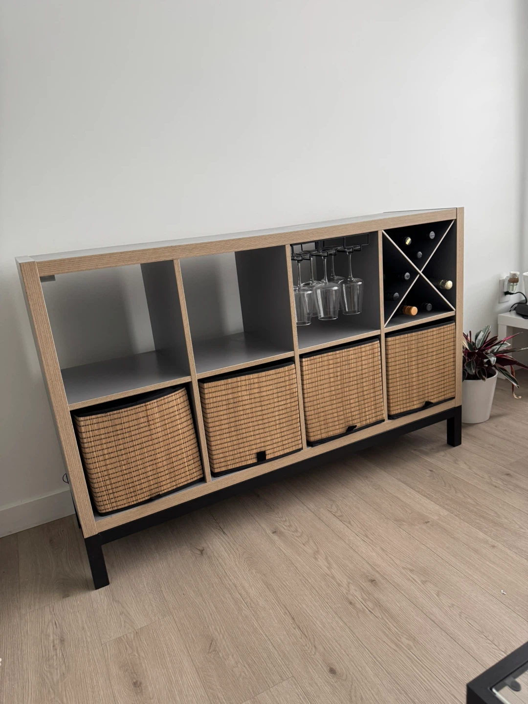 KALLAX Bar Unit with Wine Rack and Glass Holder