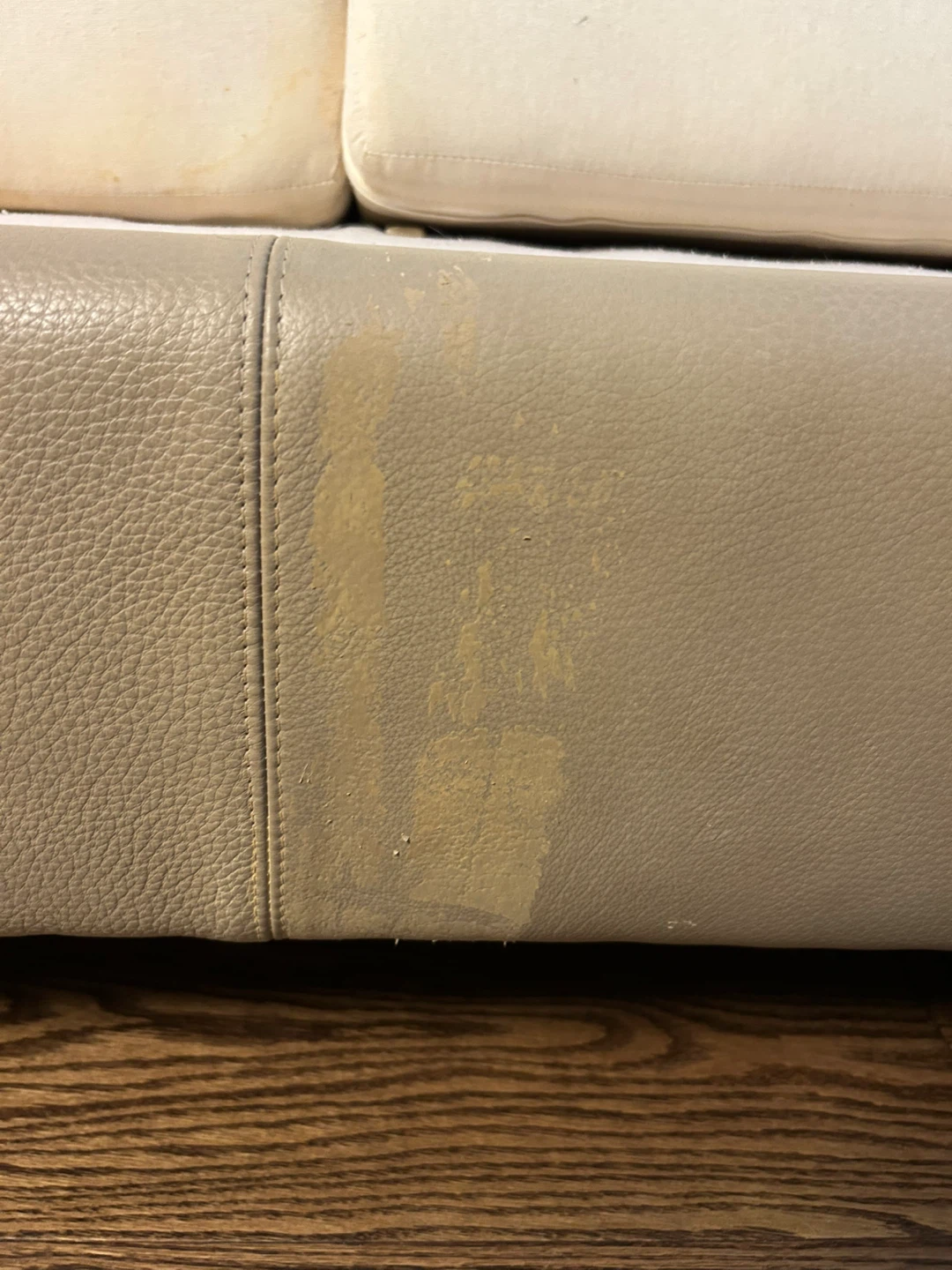 Beige Leather Sofa - photo 3