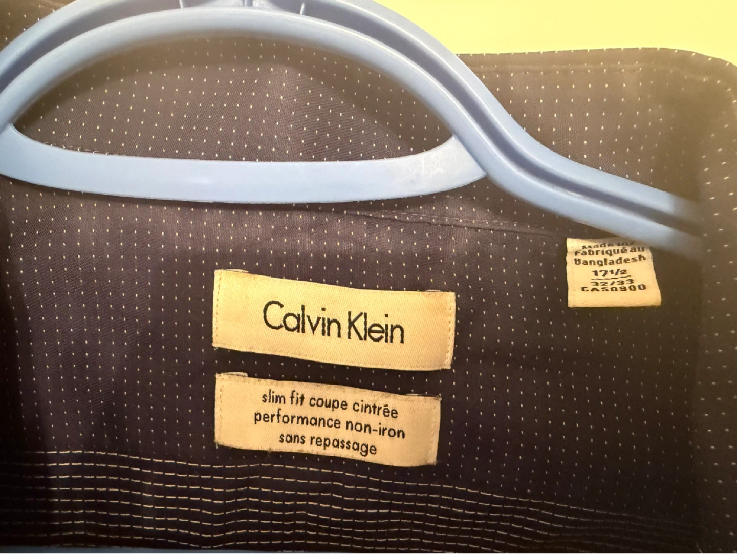 Calvin Klein Slim Fit Dress Shirt - Navy, Size 17 1/2 - photo 3
