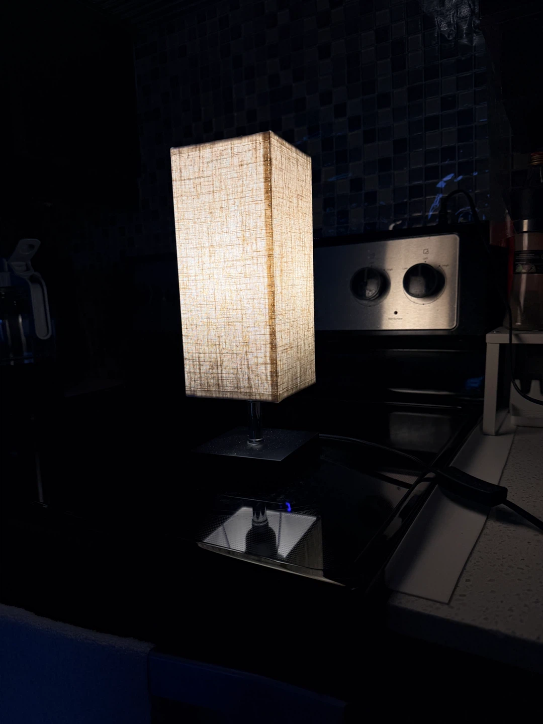 Rectangular Table Lamp with Fabric Shade - photo 2