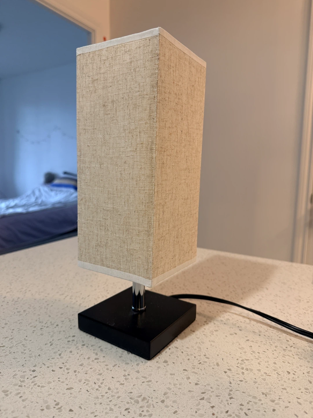 Rectangular Table Lamp with Fabric Shade