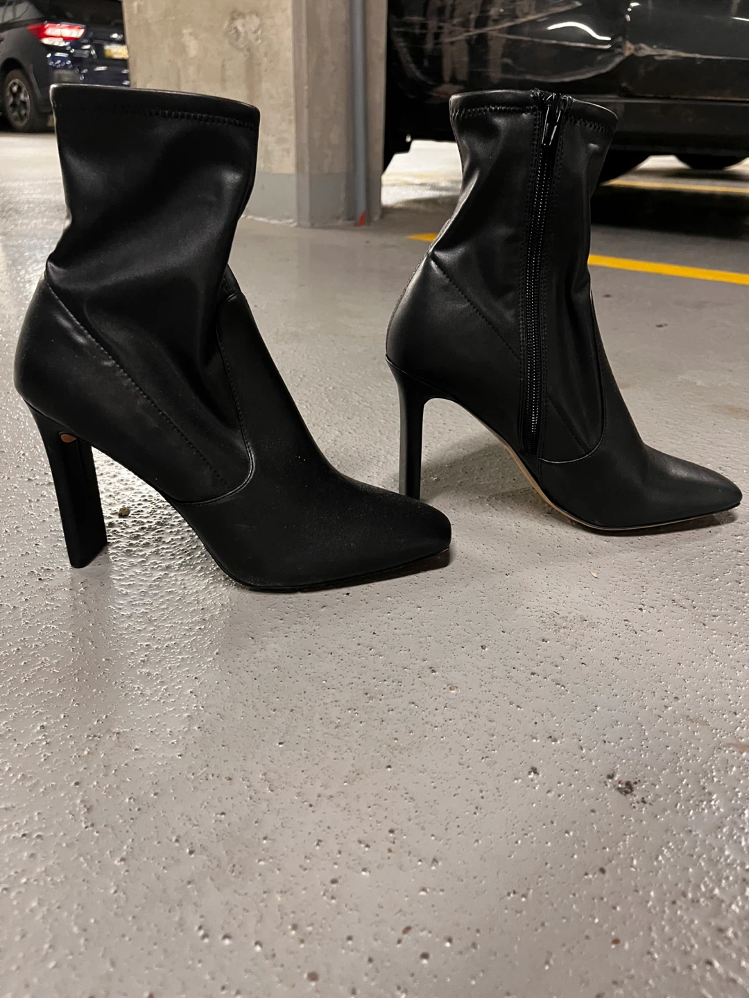 Aldo Black High Heel Sock Boots