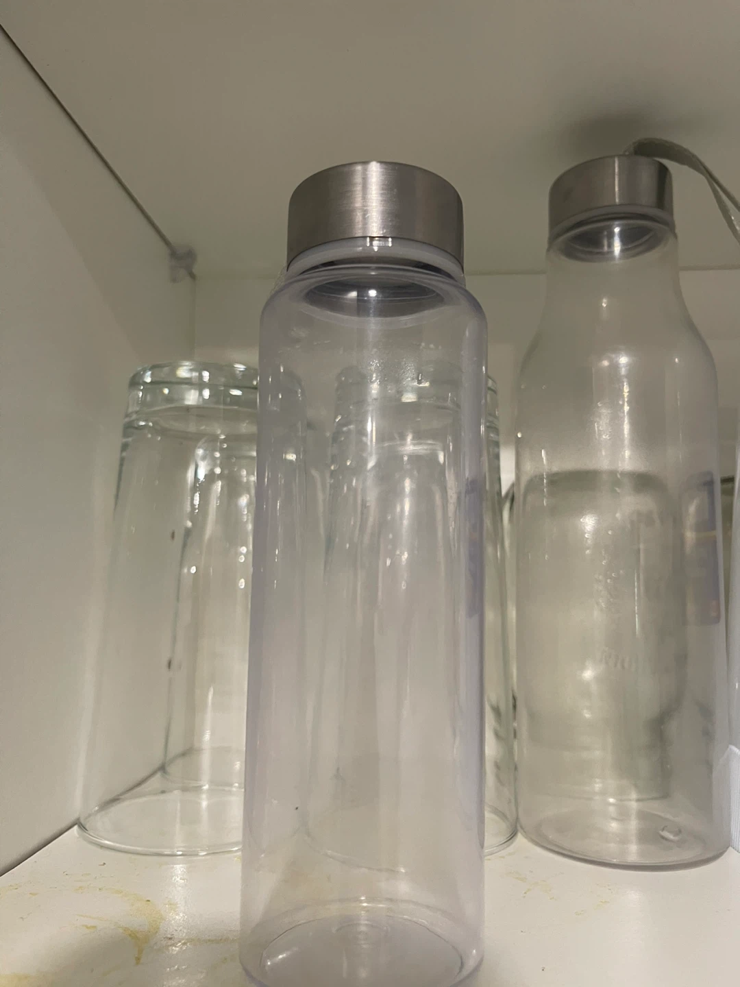 Clear Plastic Water Bottle with Stainless Steel Lid