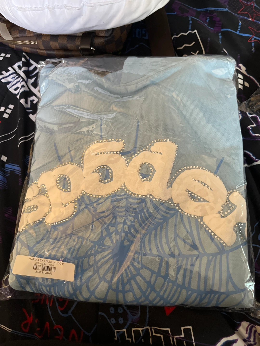 spider hoodie blue