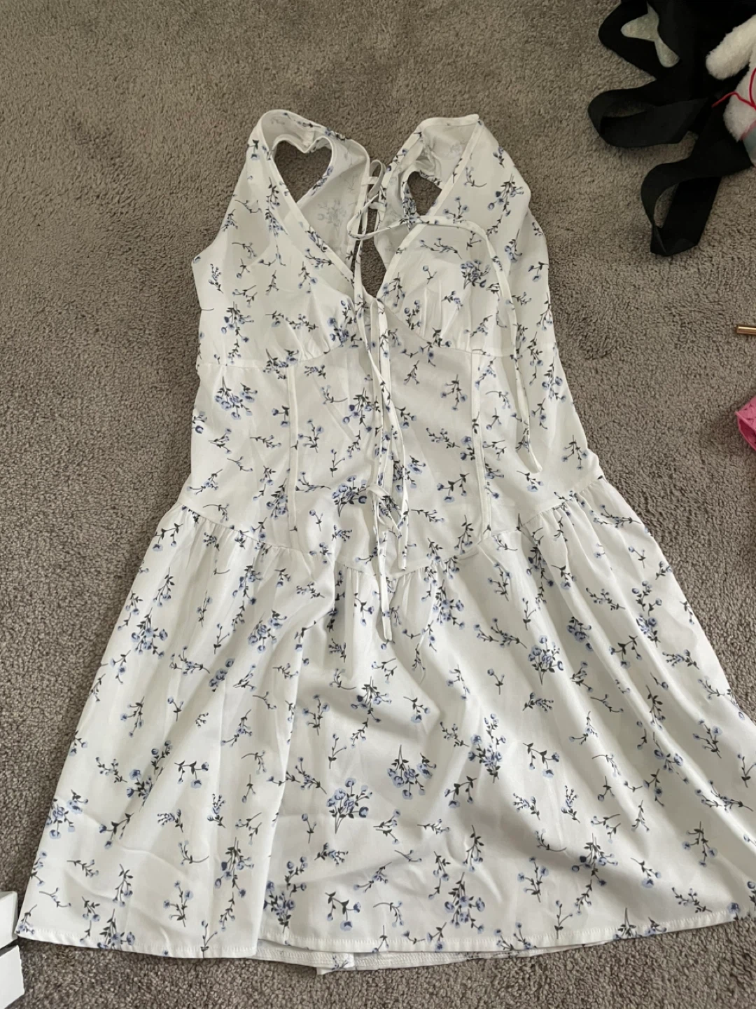 White Floral Mini Dress