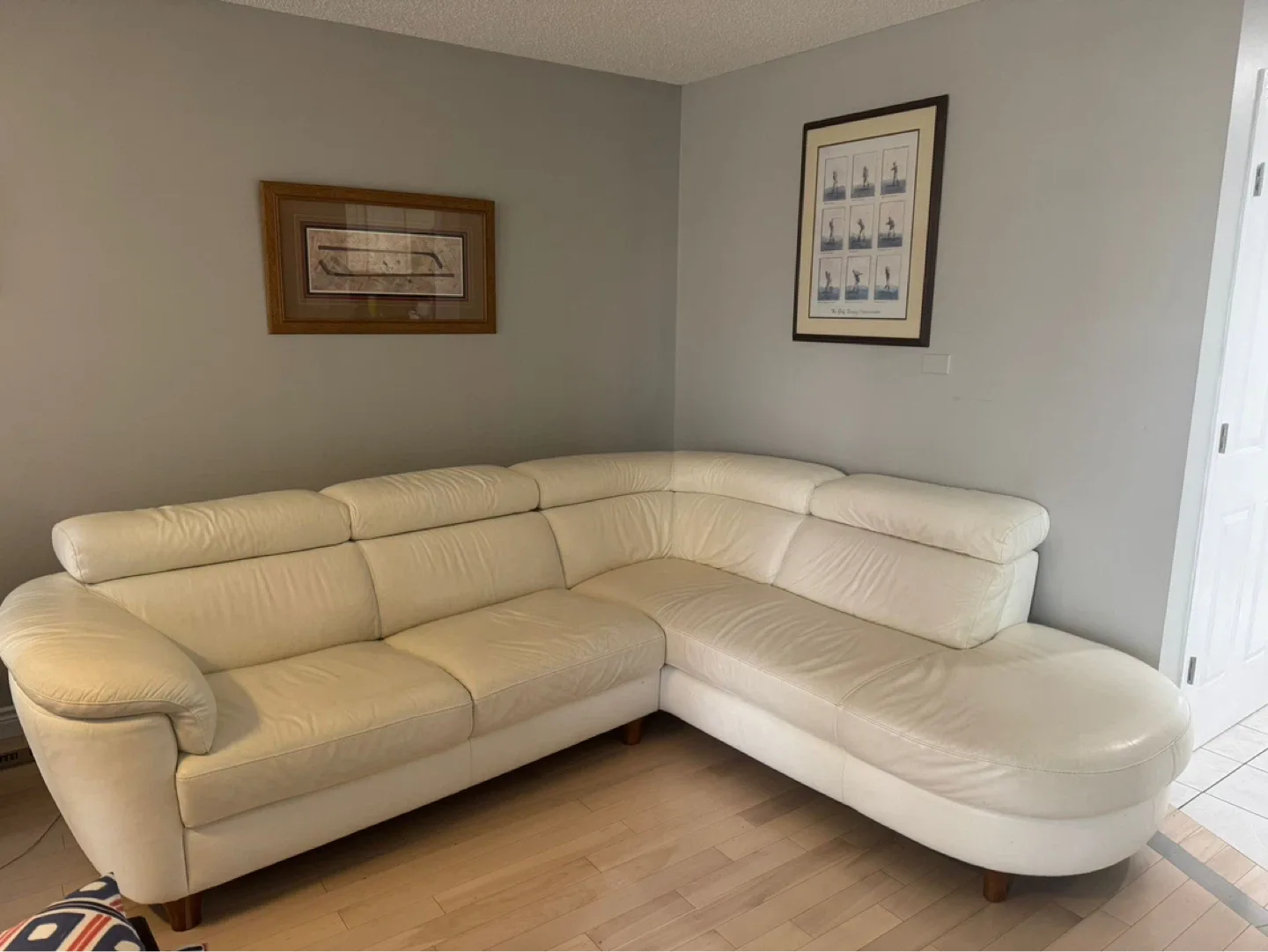 White Leather Sectional Sofa