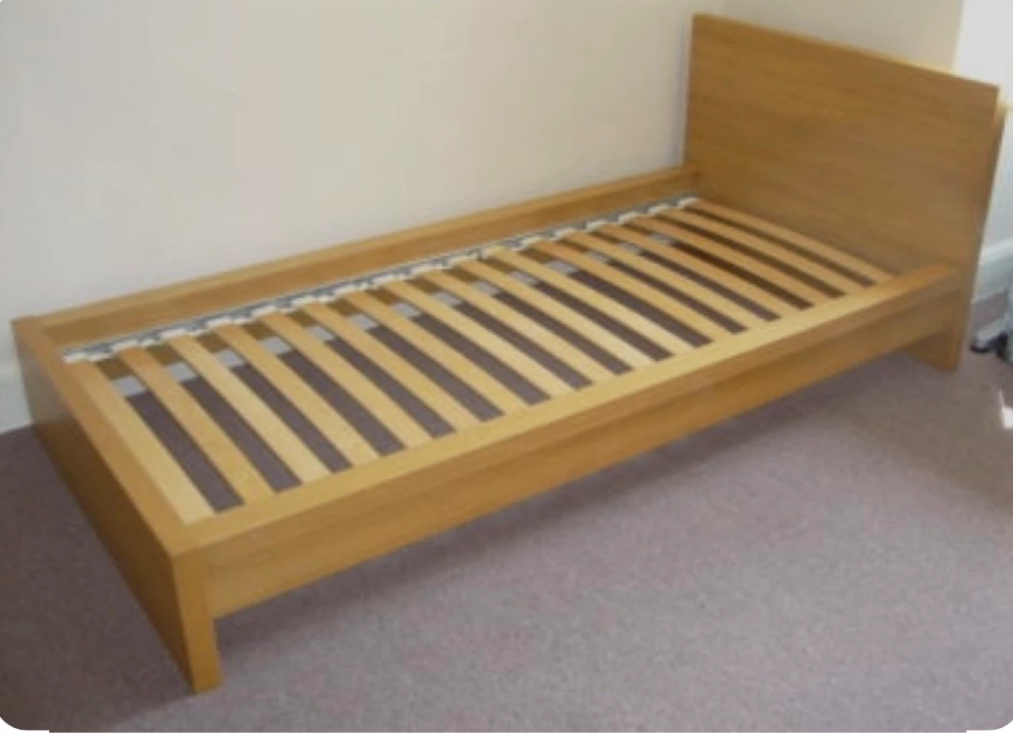 Twin Bed (Beech Wood Finish) + Mattress – Great Condition - photo 2