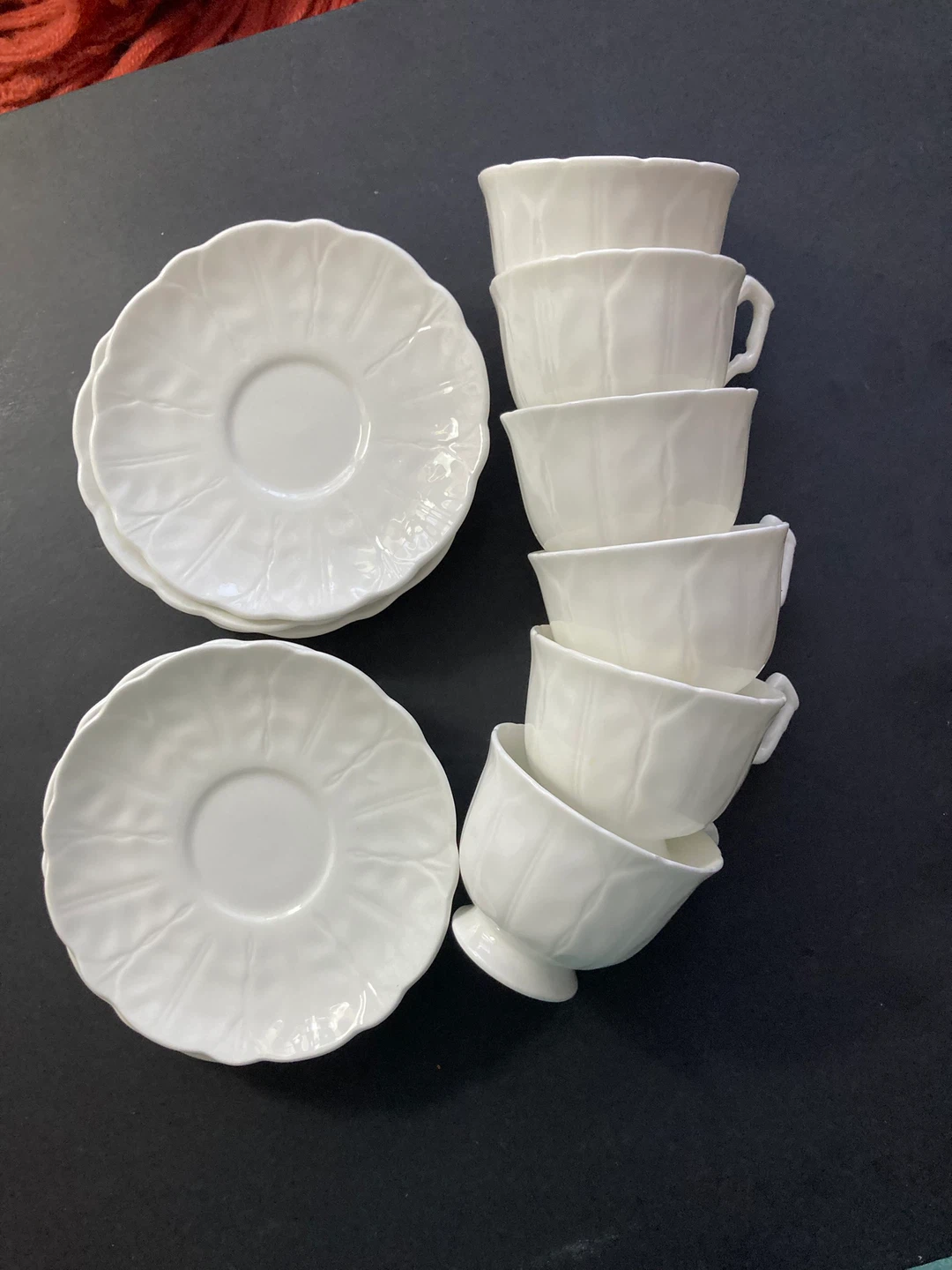 Aynsley Crocus Set of 6 White Teacups and Saucers - photo 2