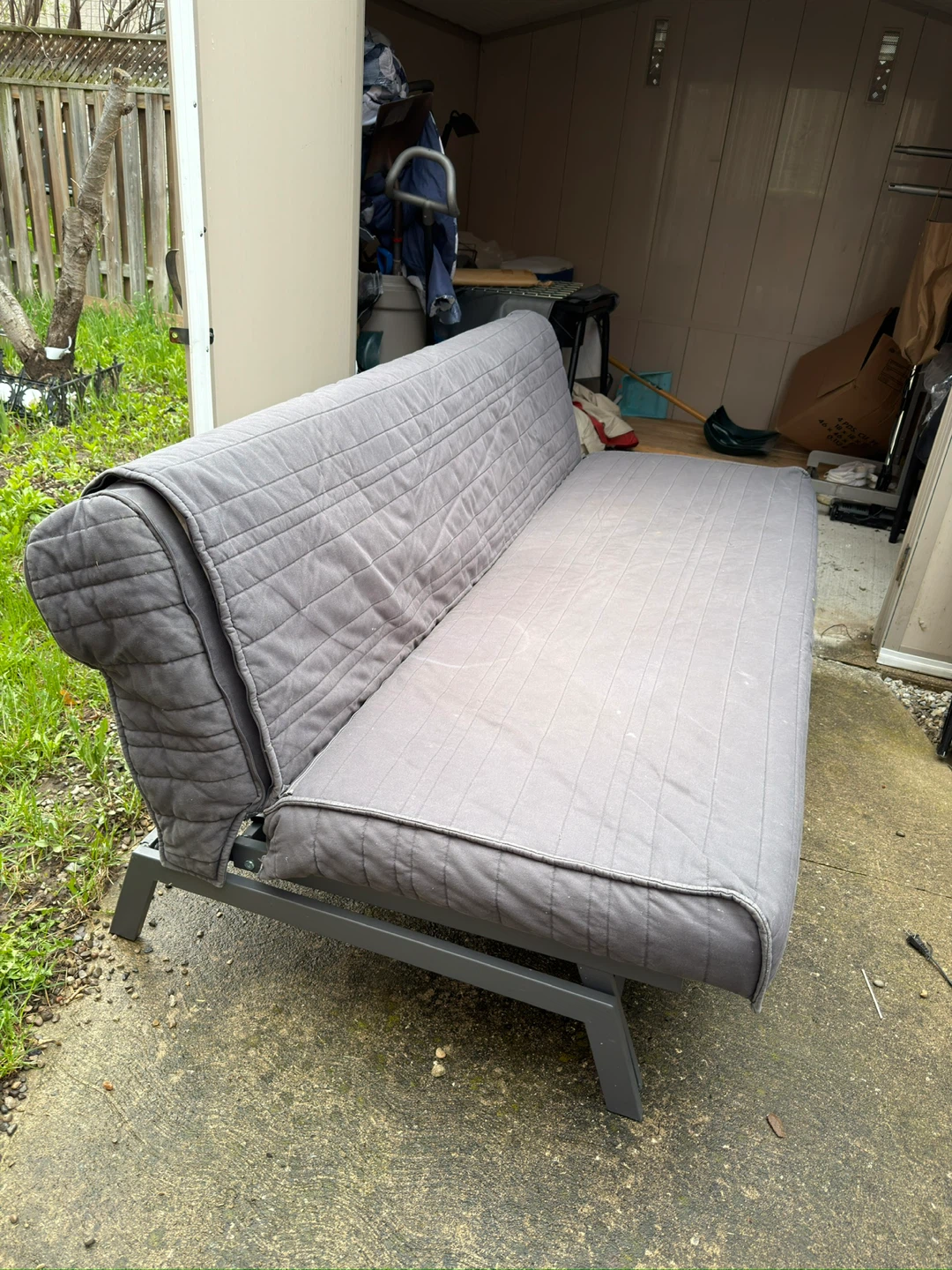 Grey Futon Sofa Bed - photo 2