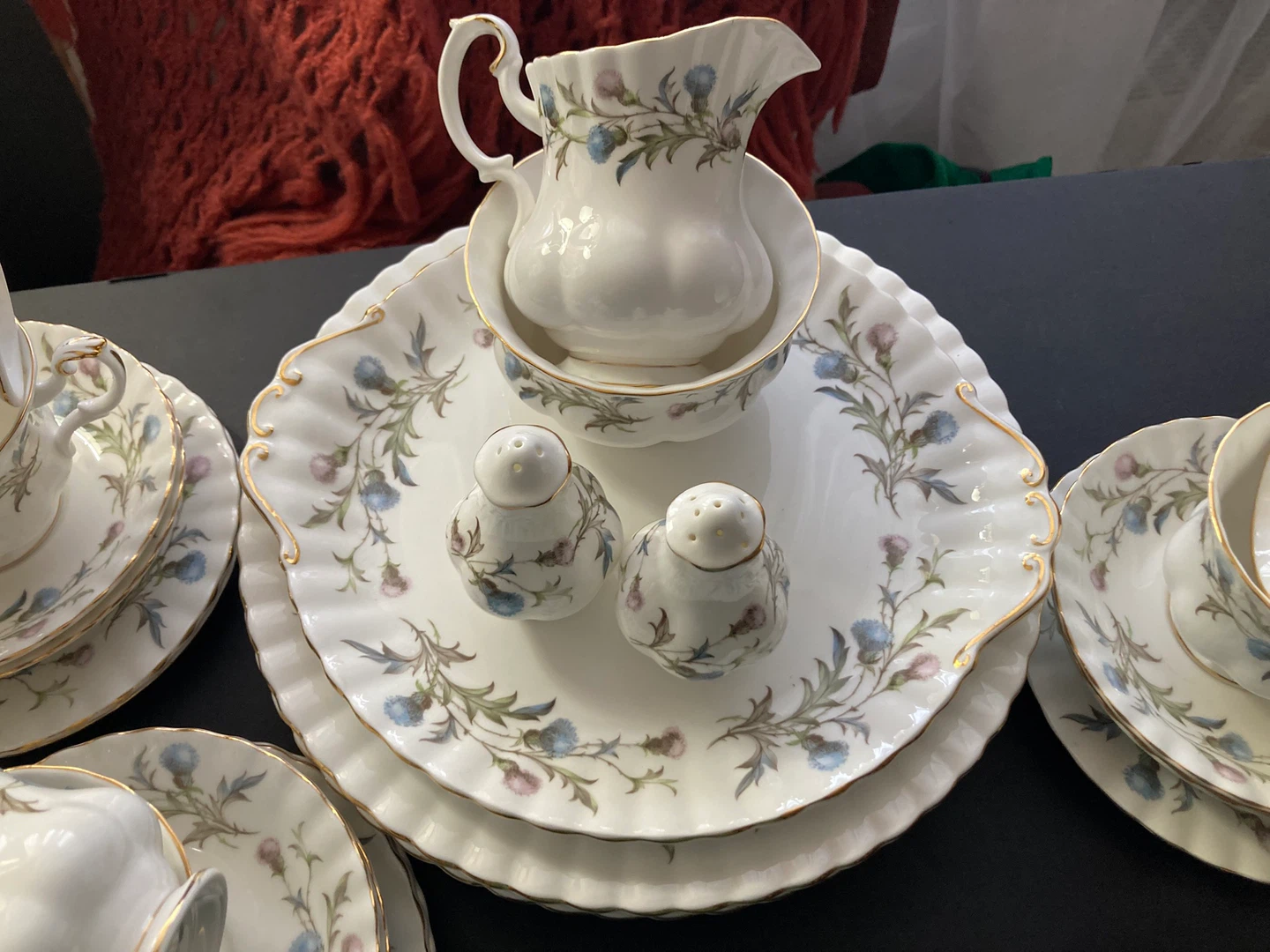 Royal Albert "Brigadoon " Tea Set with Thistle Pattern - photo 3