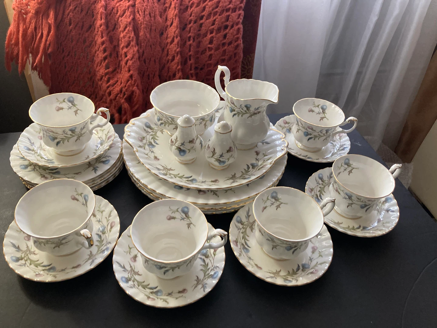 Royal Albert "Brigadoon " Tea Set with Thistle Pattern - photo 2