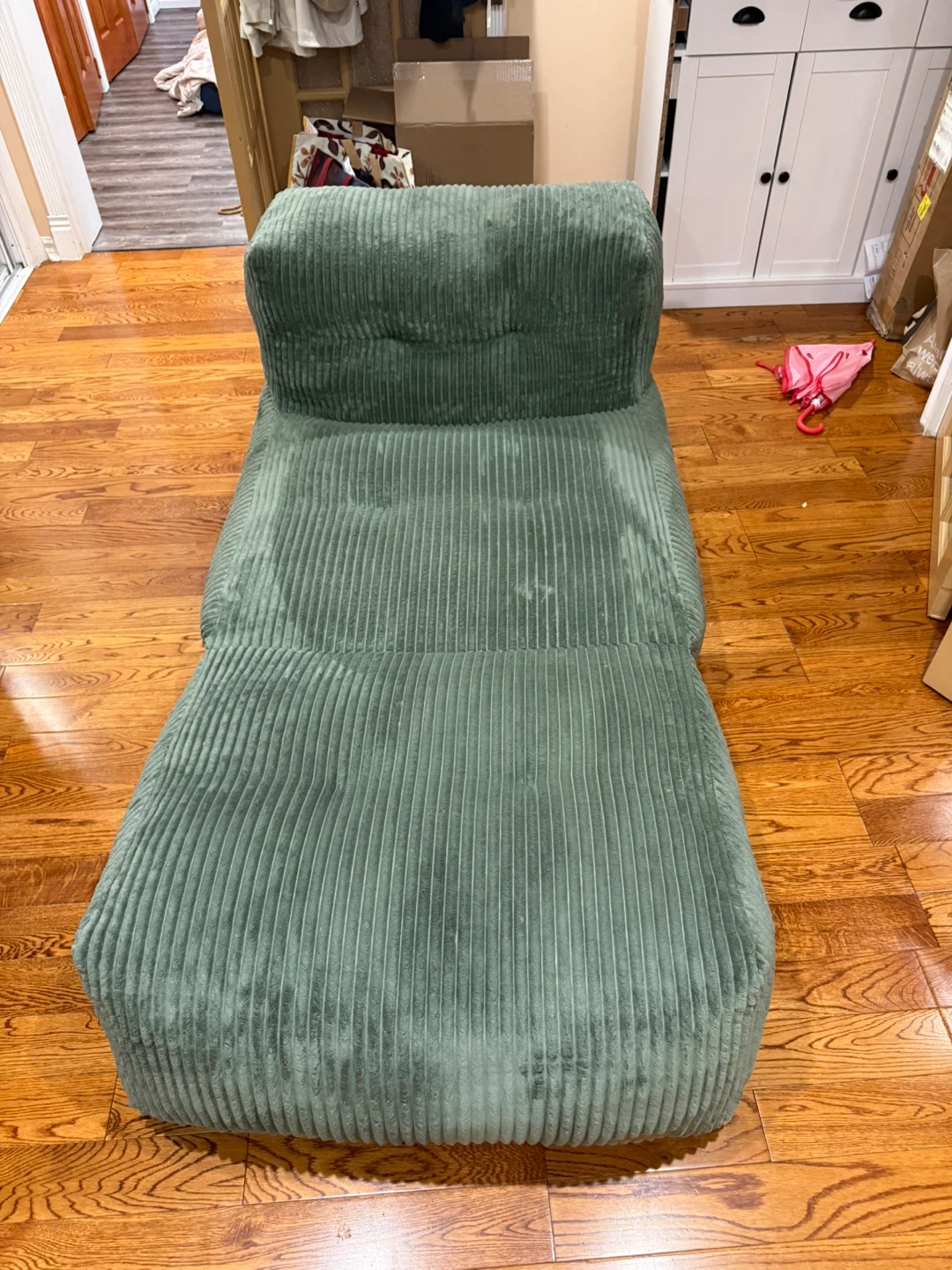 Grey Corduroy Lounger Sofa Bean Bag Chair - photo 5