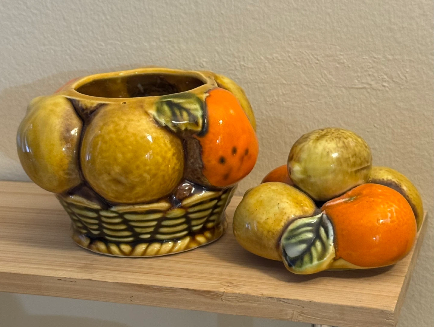 Ceramic Fruit Basket Jar