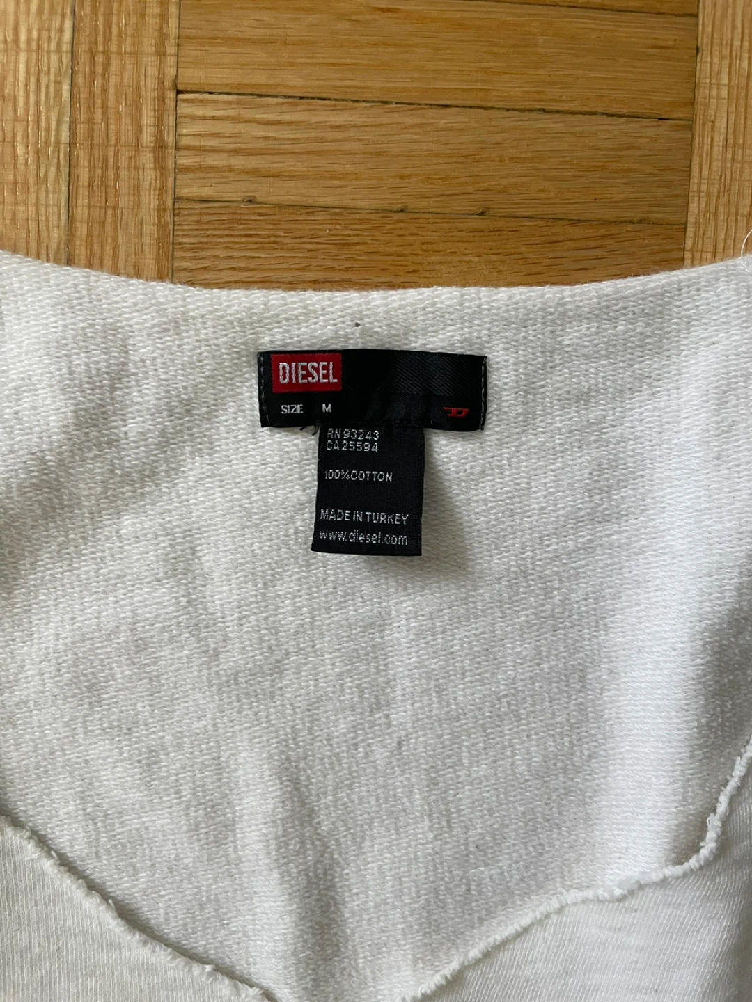Diesel White Cotton Sleeveless V-Neck Top Size M - photo 2