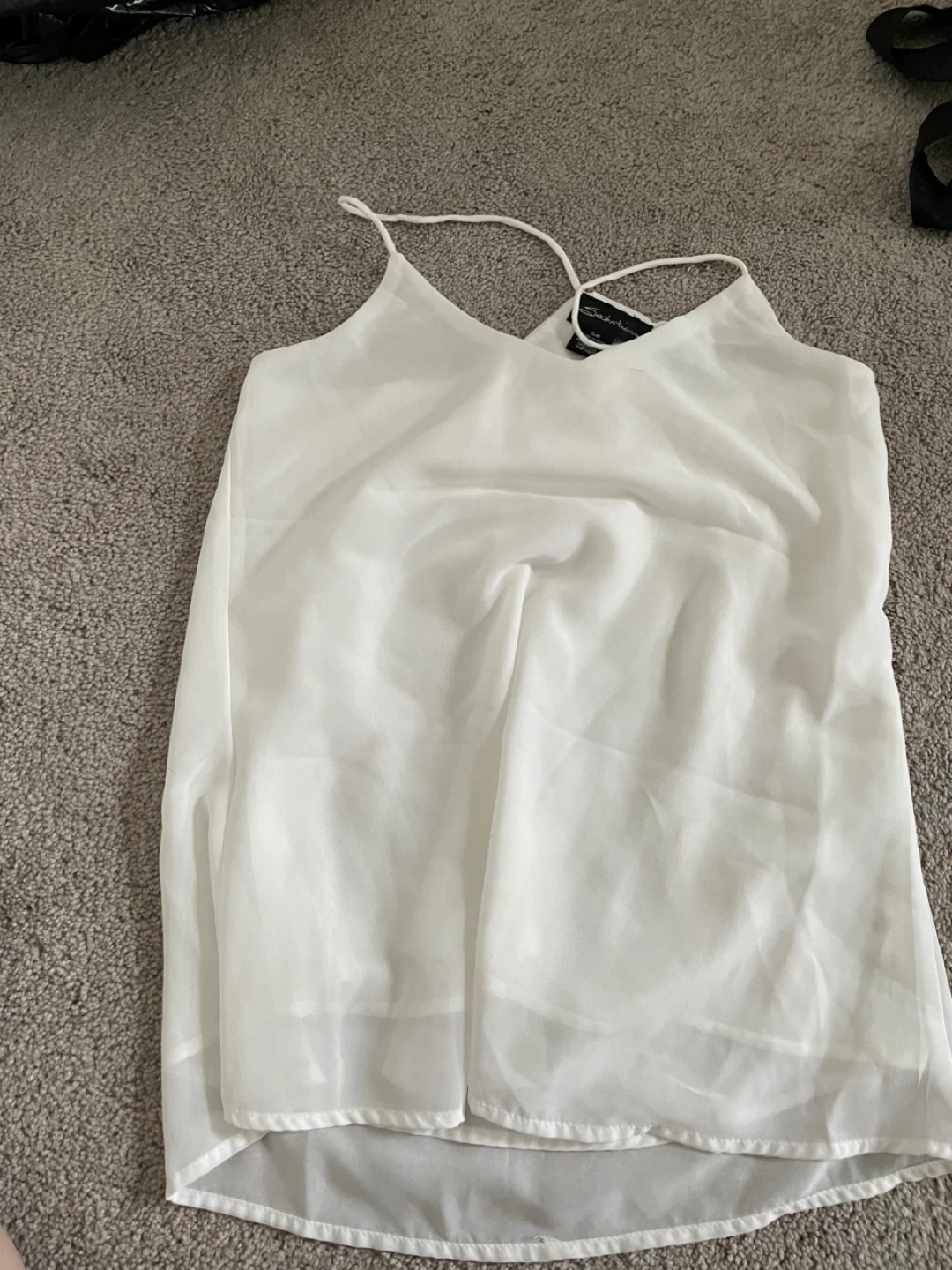 White Spaghetti Strap Cami Top