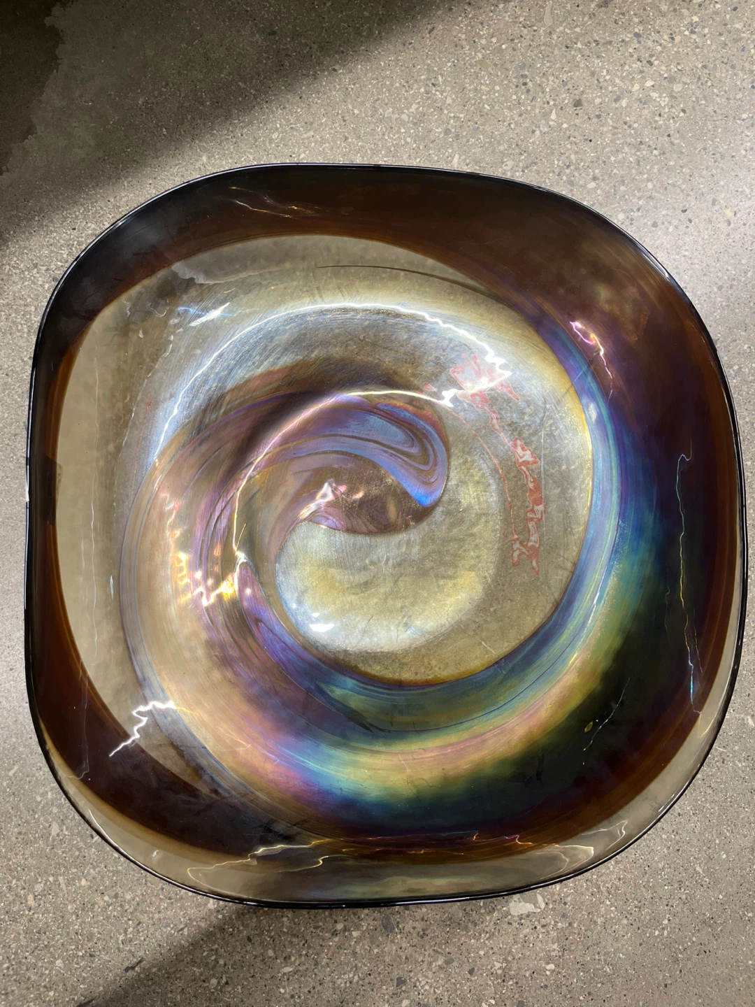 Glass Swirl Decorative Bowl