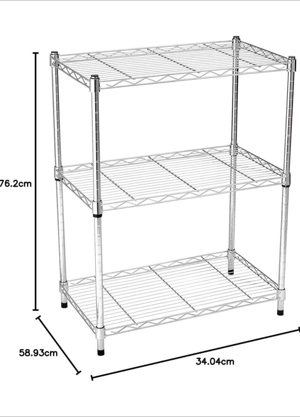Amazon Basics 3-Shelf Wire Shelving Rack - photo 4