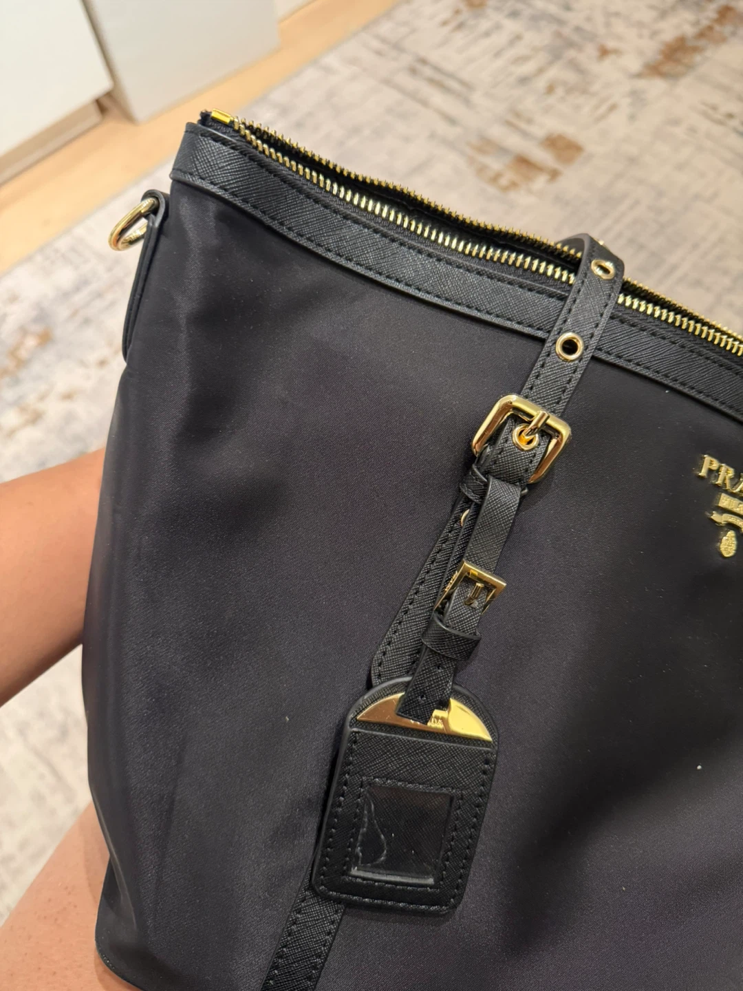 Prda Black Nylon Tote Bag - photo 4