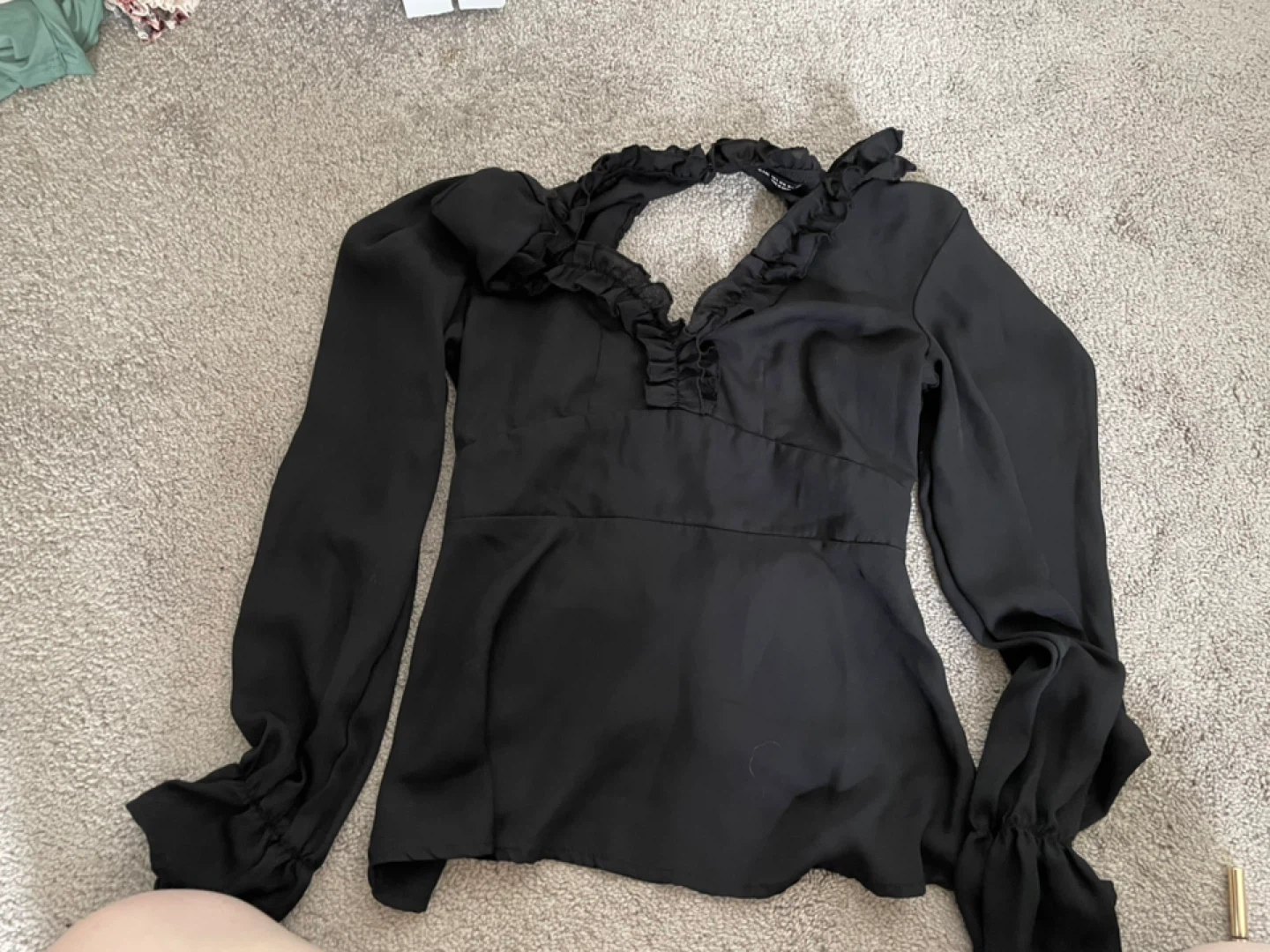 Black Ruffle Blouse - photo 2