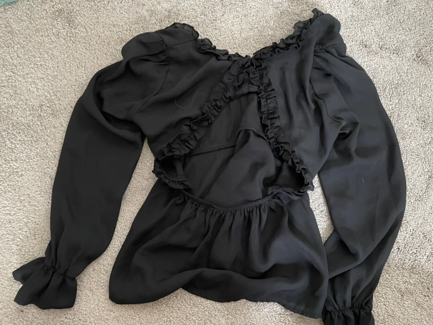 Black Ruffle Blouse