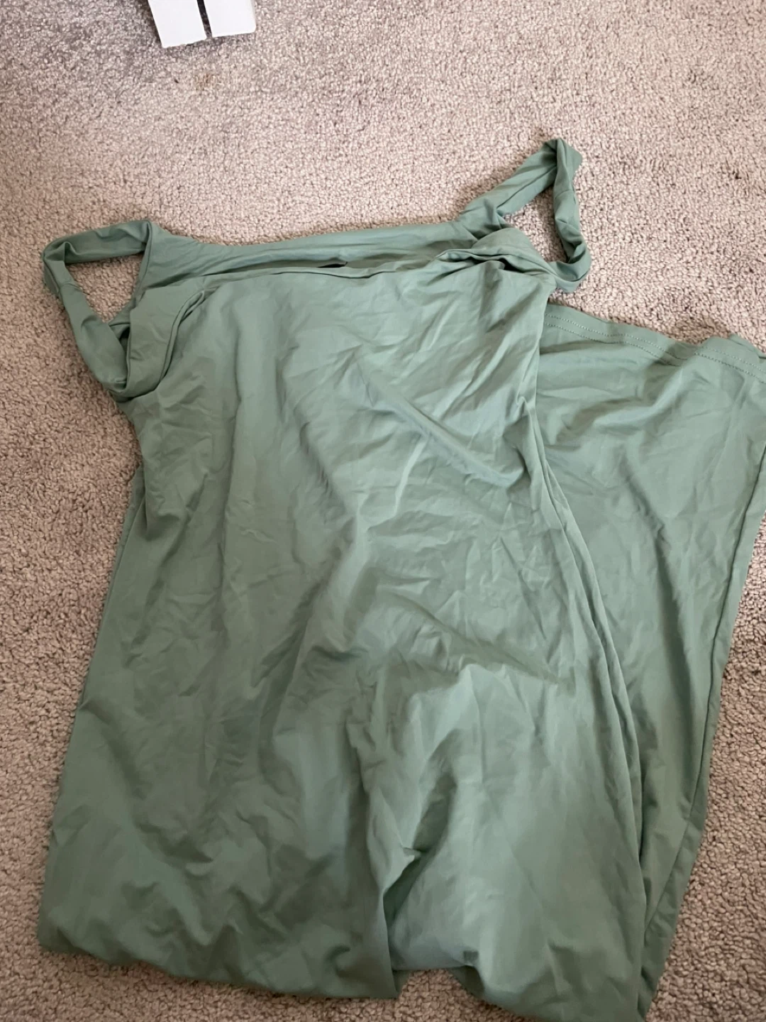 Sage Green One-Shoulder Maxi Dress