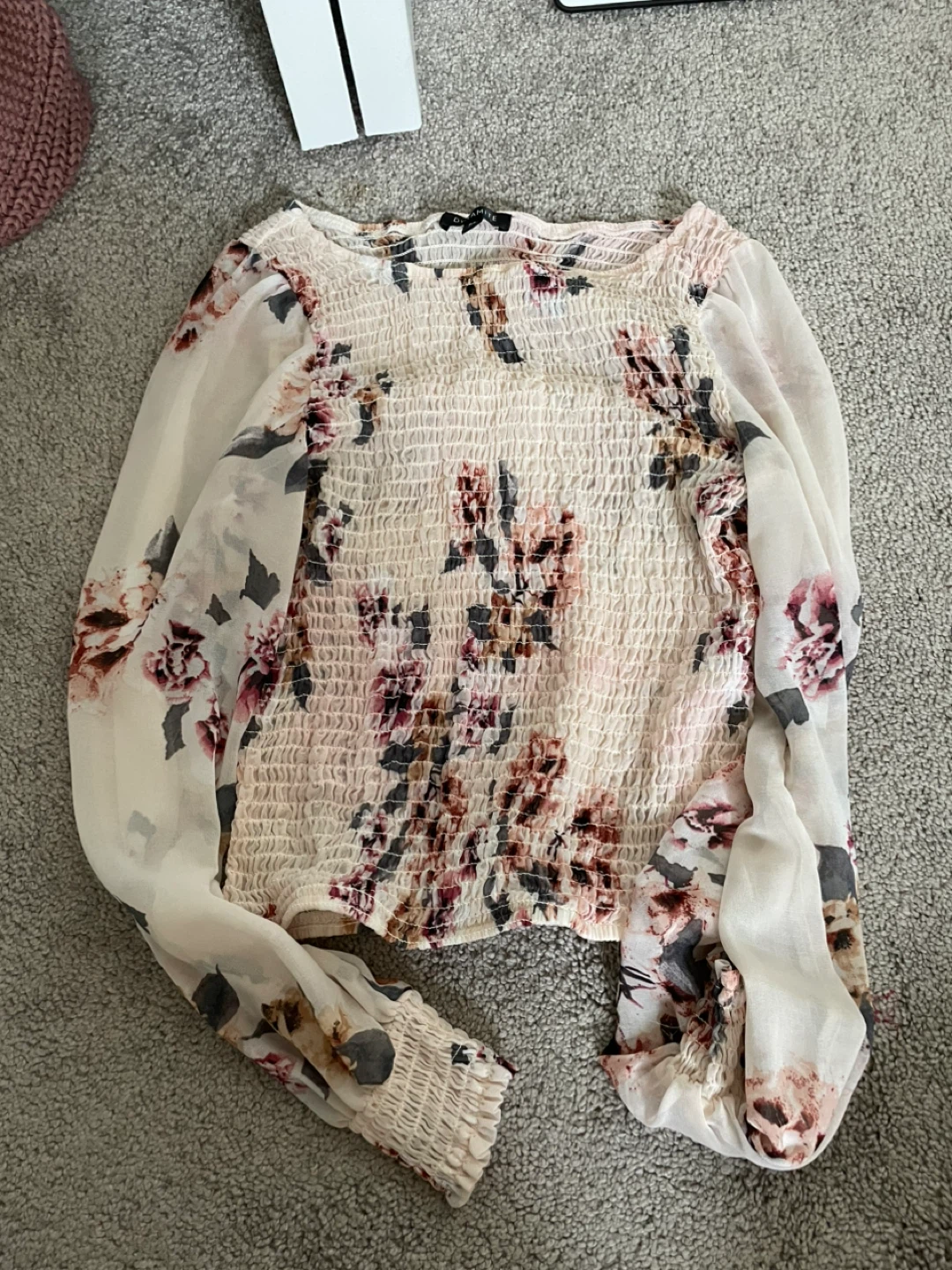 Dynamite Floral Smocked Blouse