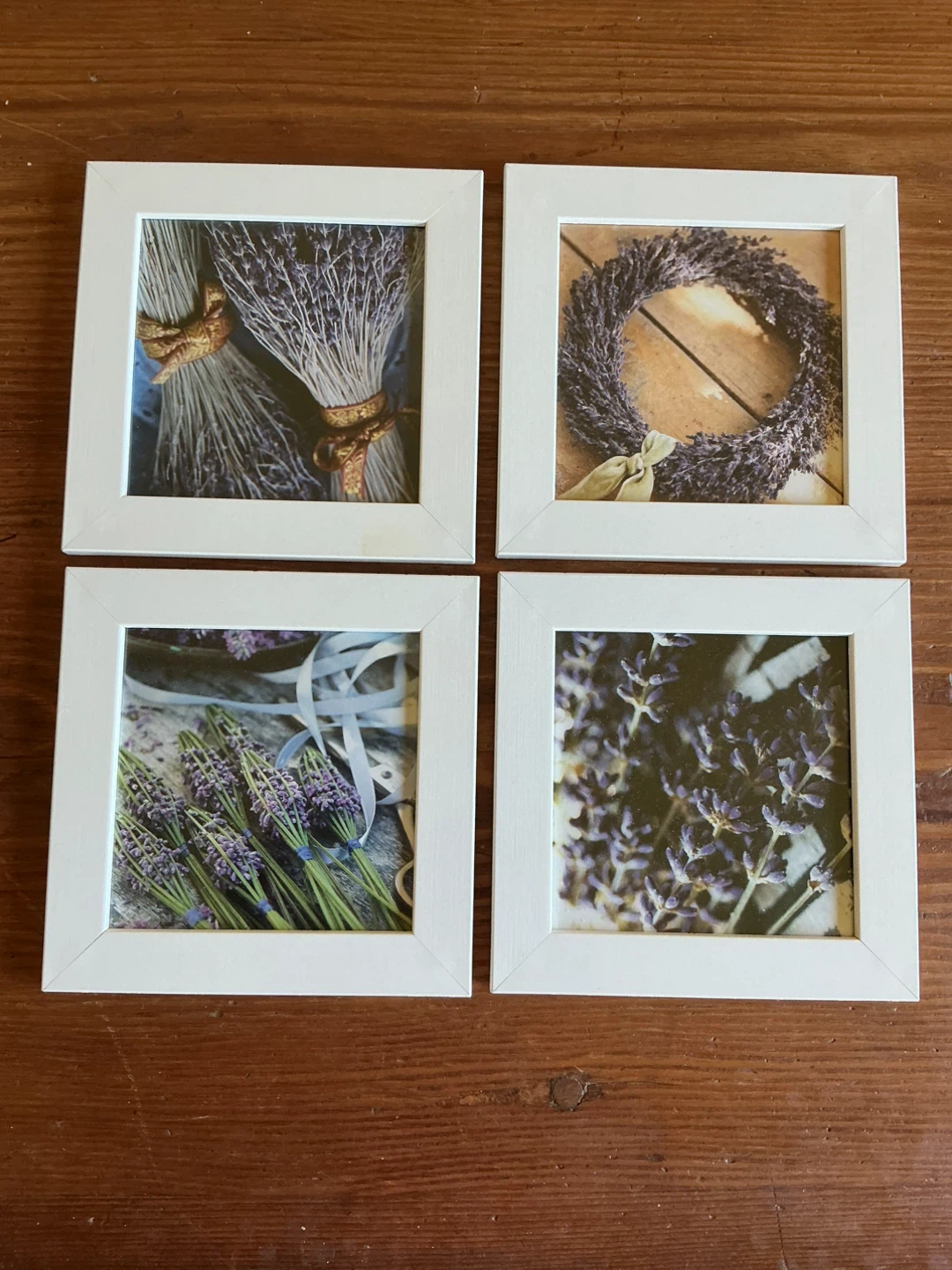 Set of 4 White Lavender Picture Frames
