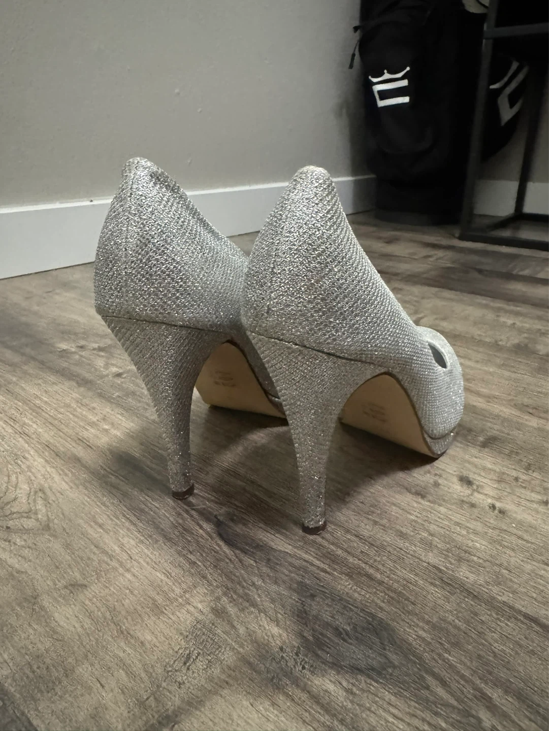 Silver Glitter Heels
