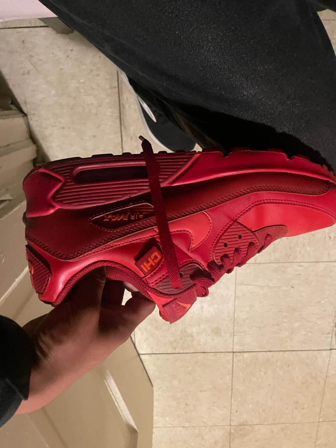 Nike Air Max 90 Red Leather Sneakers - US 10.5