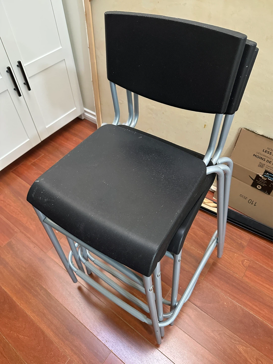 Black Bar Stools - Set of 3