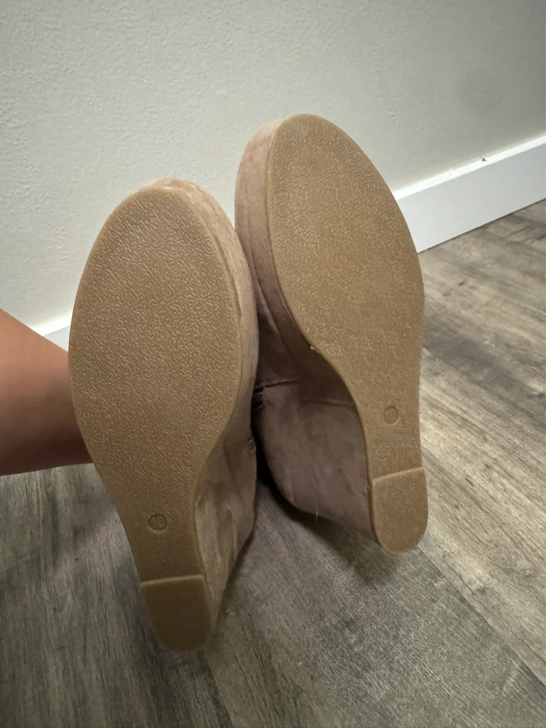 Women's Taupe Wedge Ankle Boots - Size 10 - photo 2