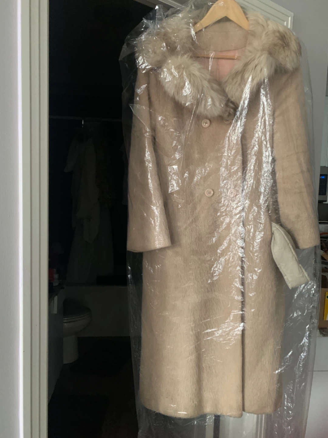 Mohair Coat with Fur Collar - Made in England