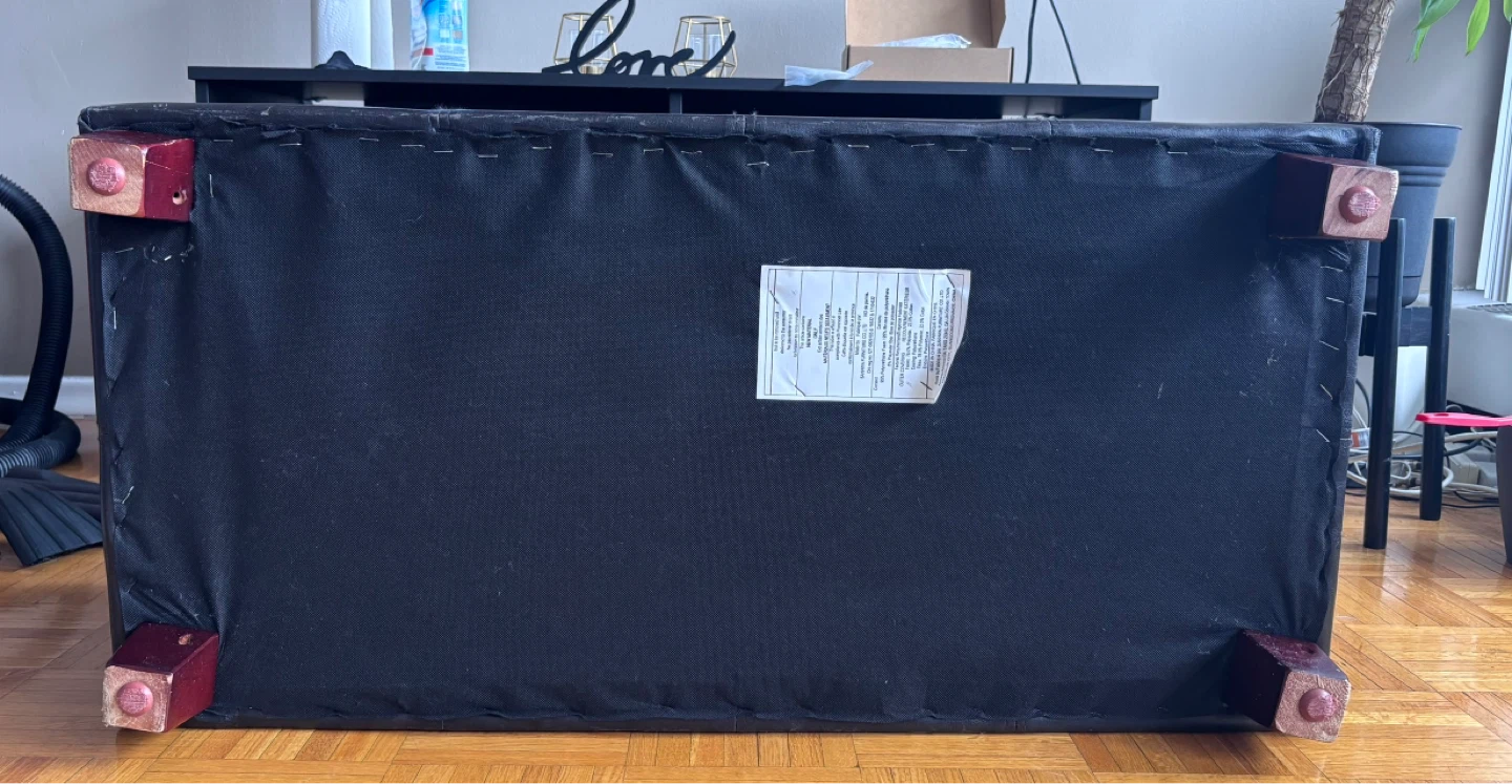 Black Faux Leather Storage Ottoman Bench with Trays - photo 4