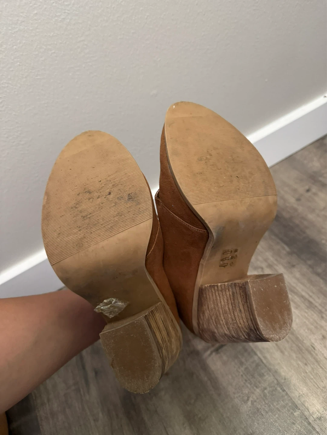 Brown Suede Lace-Up Heeled Booties - photo 3