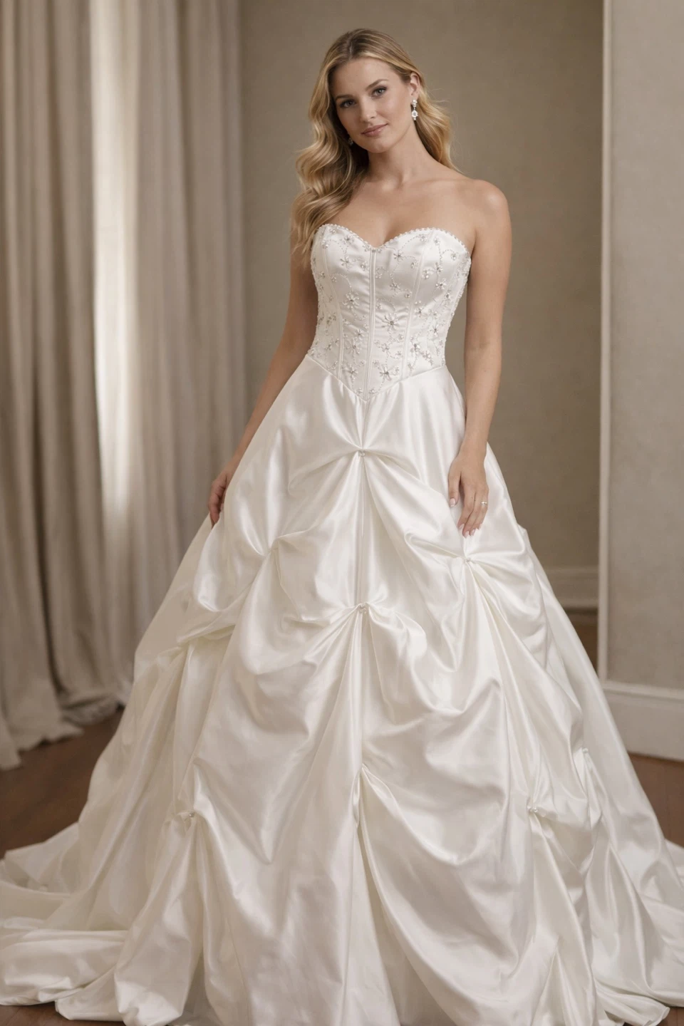 White strapless Wedding Dress