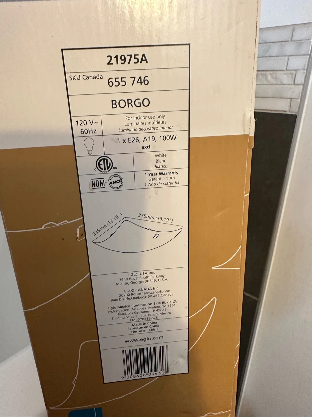 Eglo Borgo 1 Light Fixture - photo 3