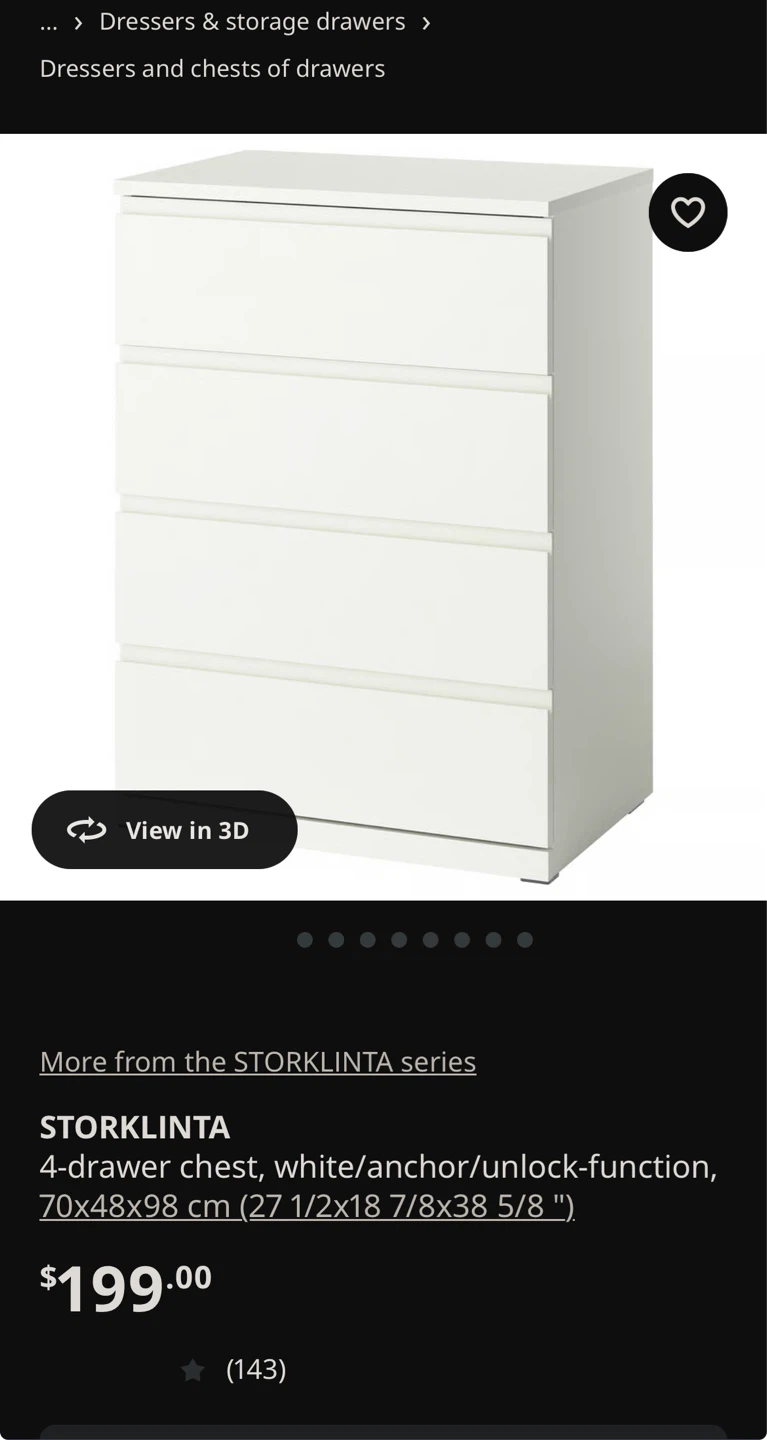 IKEA STORKLINTA 4-drawer chest - photo 3
