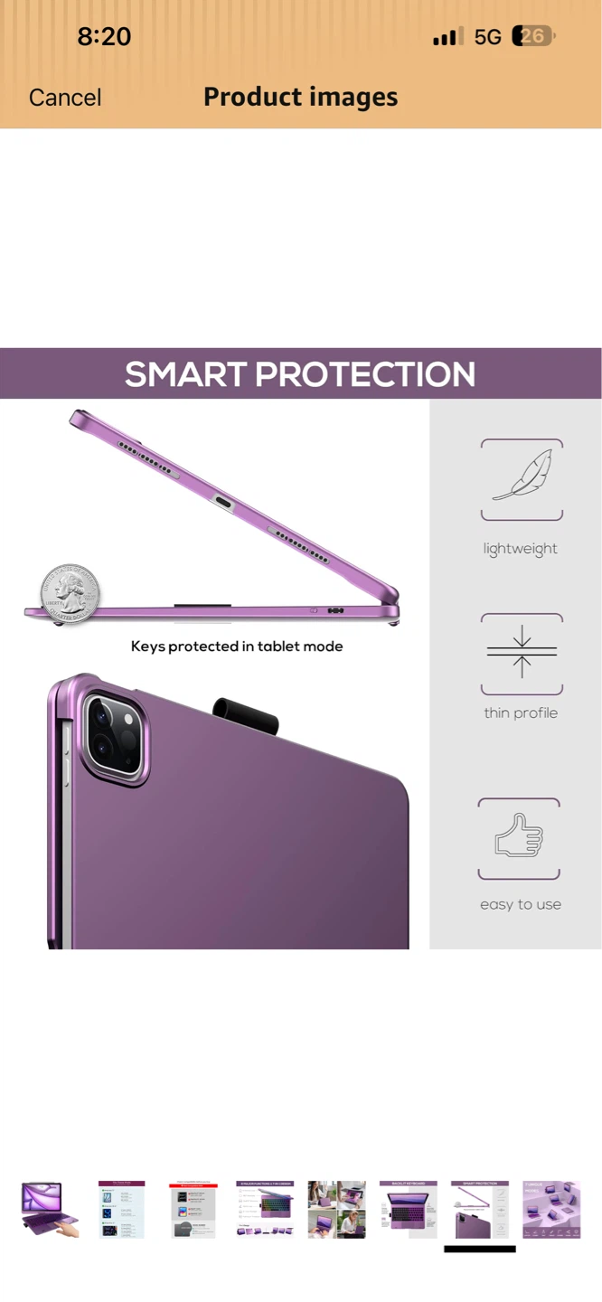 NEW! TYPECASE VIOLET KEYBOARD Case- iPad Air 11" & iPad Pro 11" - photo 4