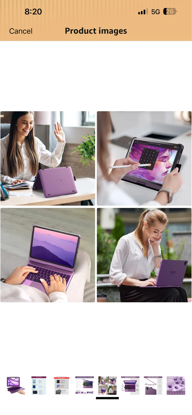 NEW! TYPECASE VIOLET KEYBOARD Case- iPad Air 11" & iPad Pro 11" - photo 5