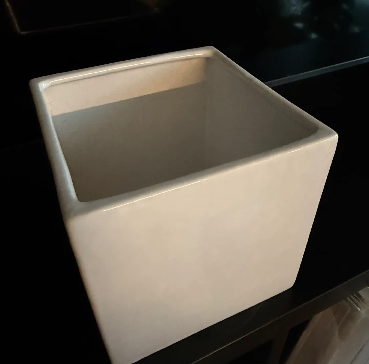 White Ceramic Square Planter Pot