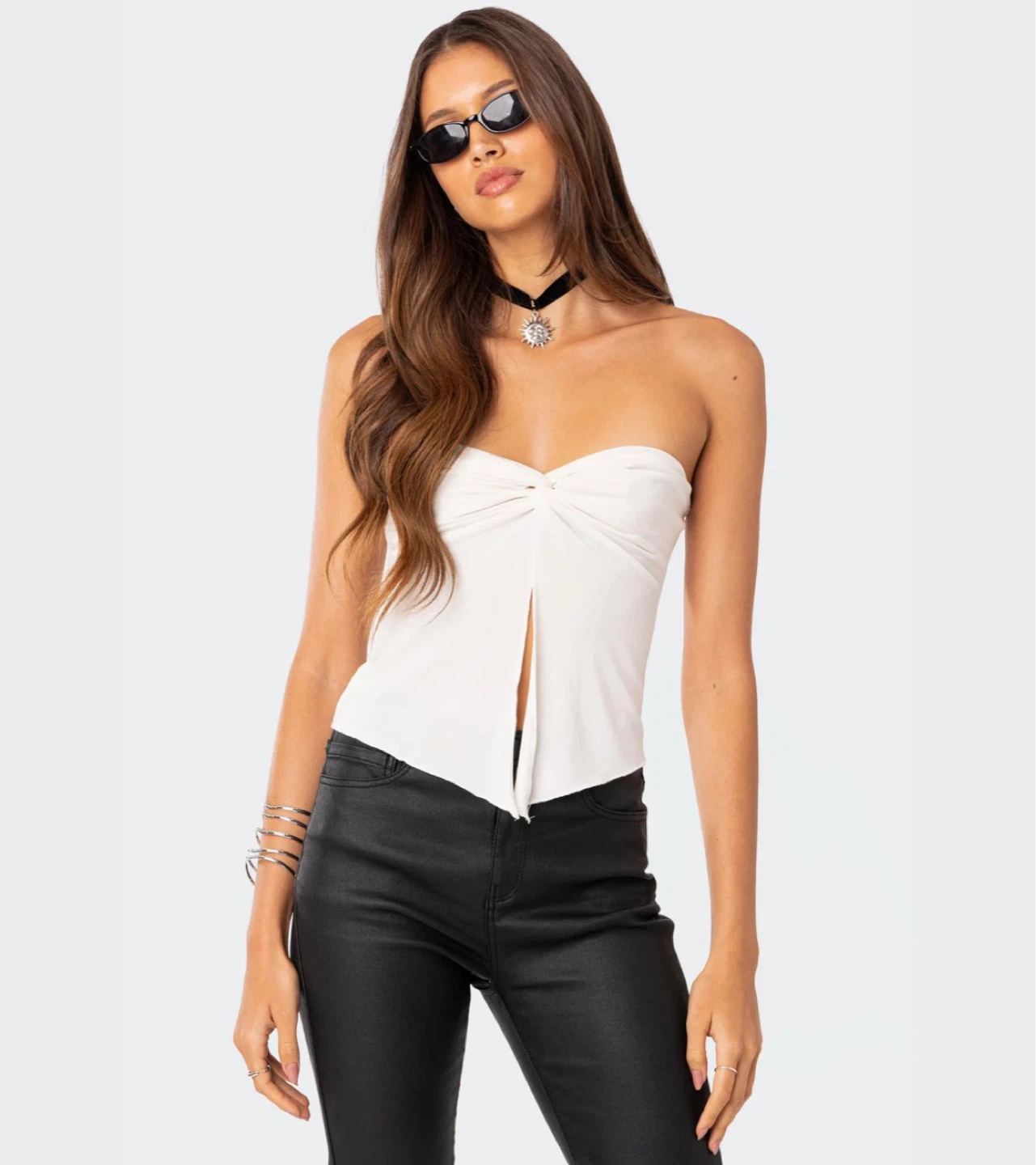 White Strapless Twist Front Top - photo 2