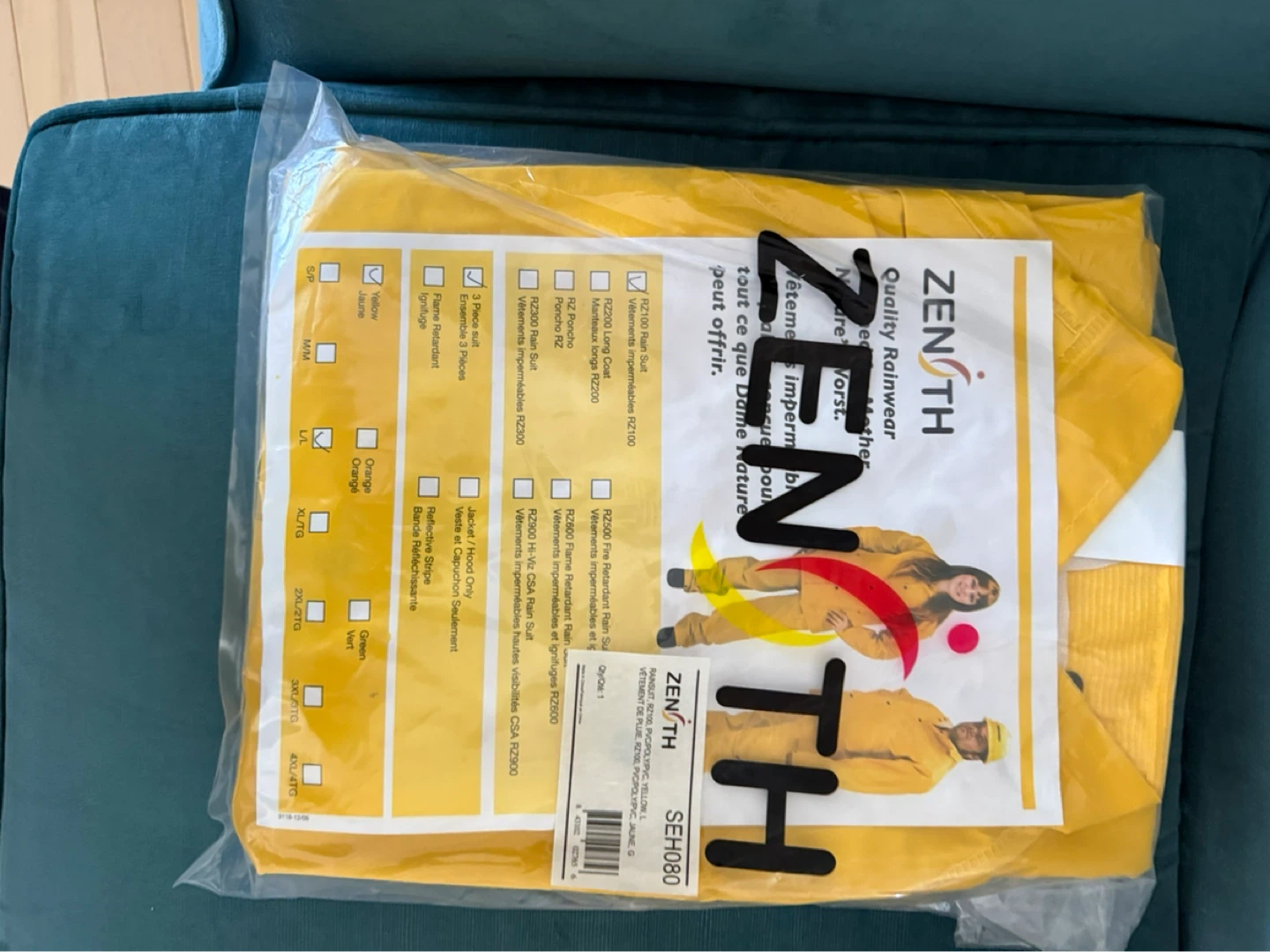 ZENITH SEH080 RZ200 Yellow Rain Suit - photo 4