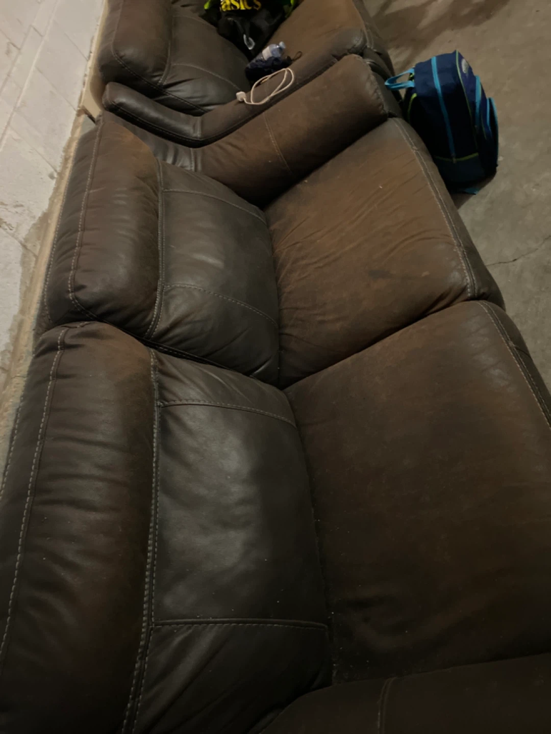 Brown Leather Sofa - photo 3