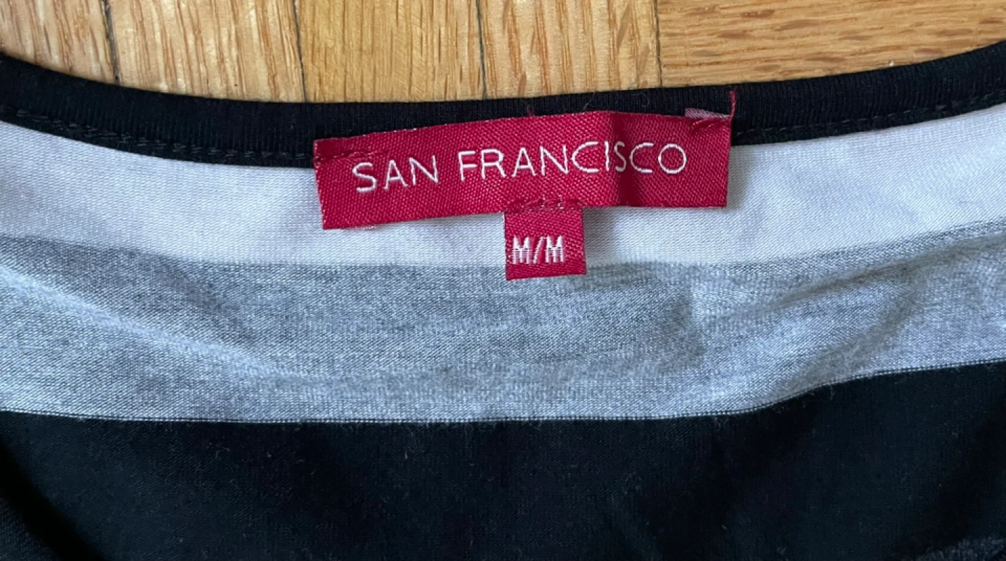 San Francisco Co. Striped Cold Shoulder Long Sleeve Top M/M - photo 2