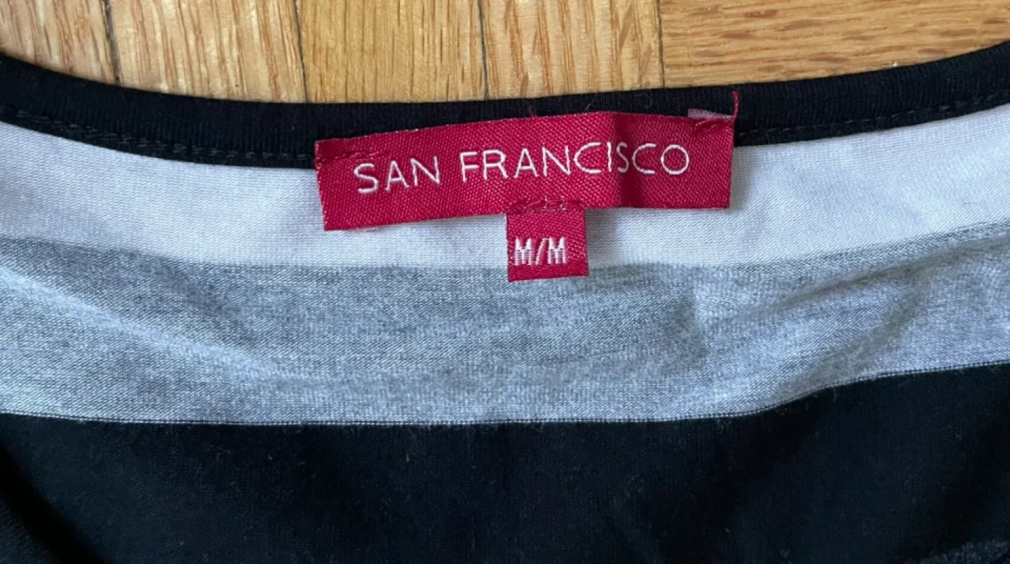 San Francisco Co. Striped Cold Shoulder Long Sleeve Top M/M - photo 2