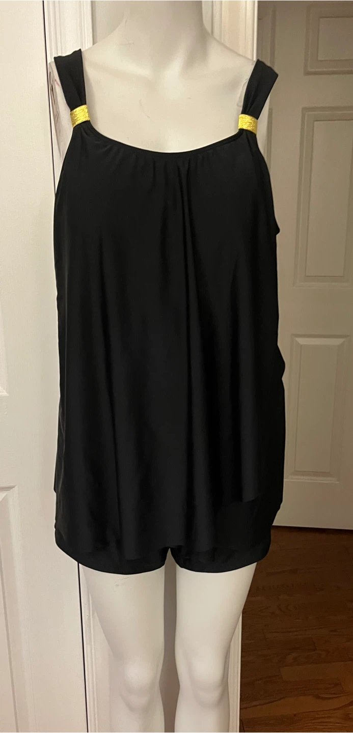 Hanna Nicole Black Tankini Swimsuit with Shorts size 18 - photo 5