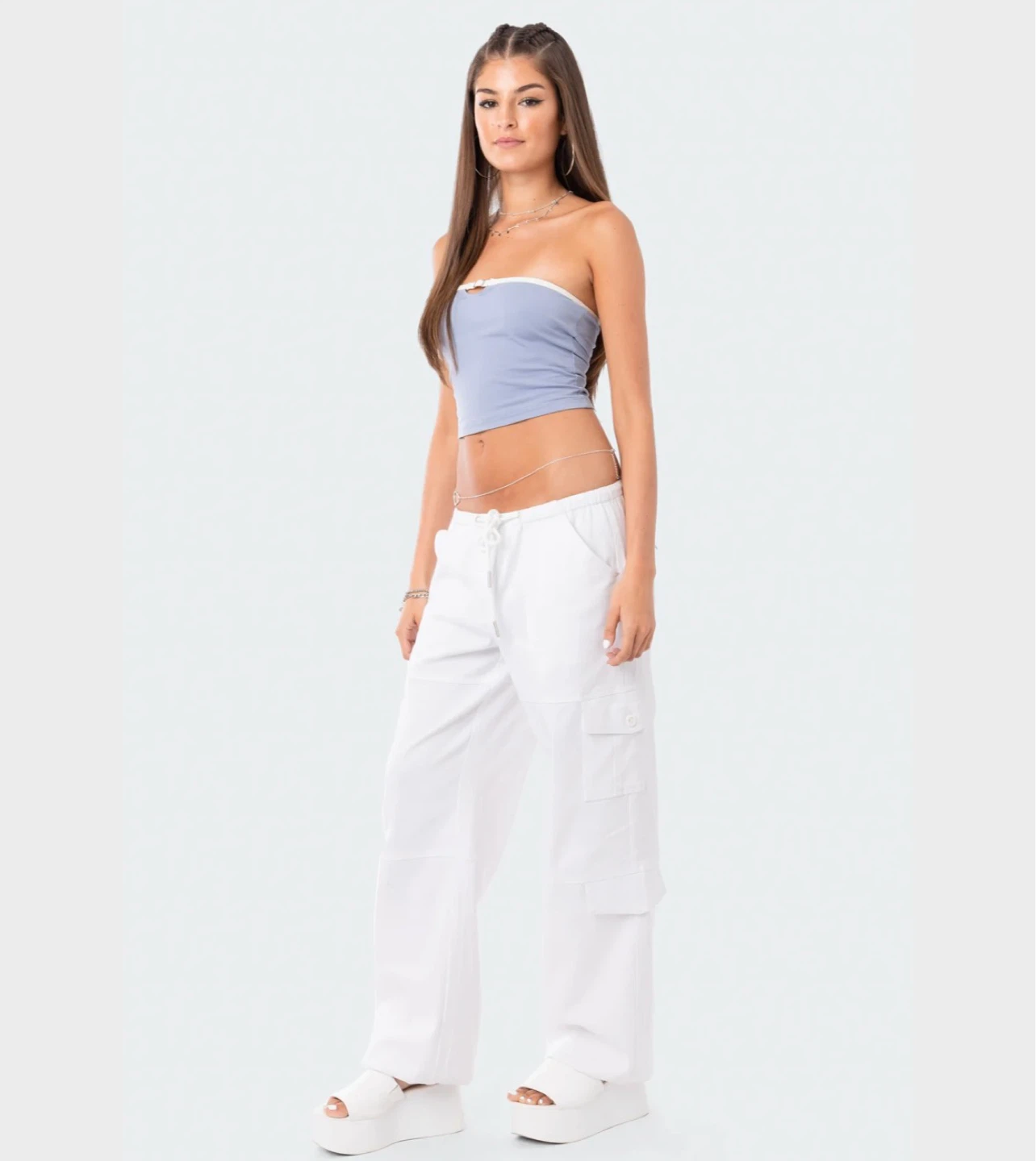 Blue Bandeau Crop Top - photo 2